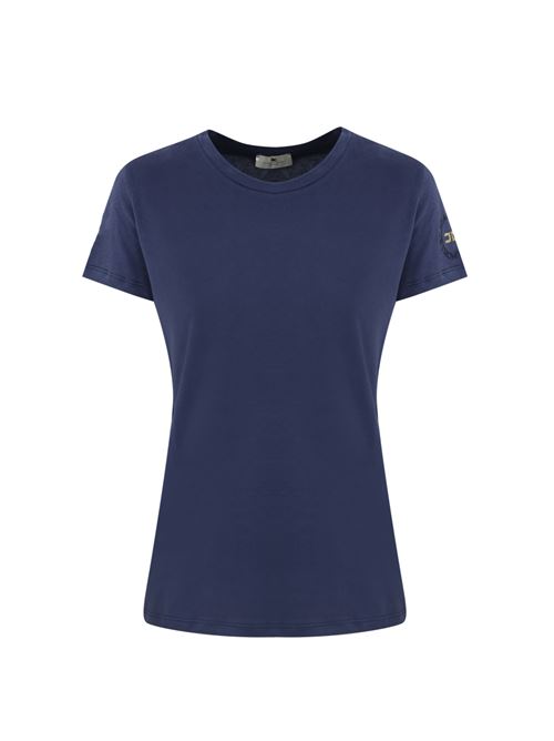 T-shirt in jersey navy con logo sulla manica Elisabetta Franchi | MA00546E2B75